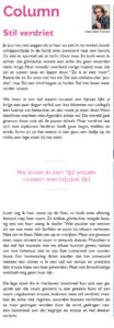 Column: Stil Verdriet