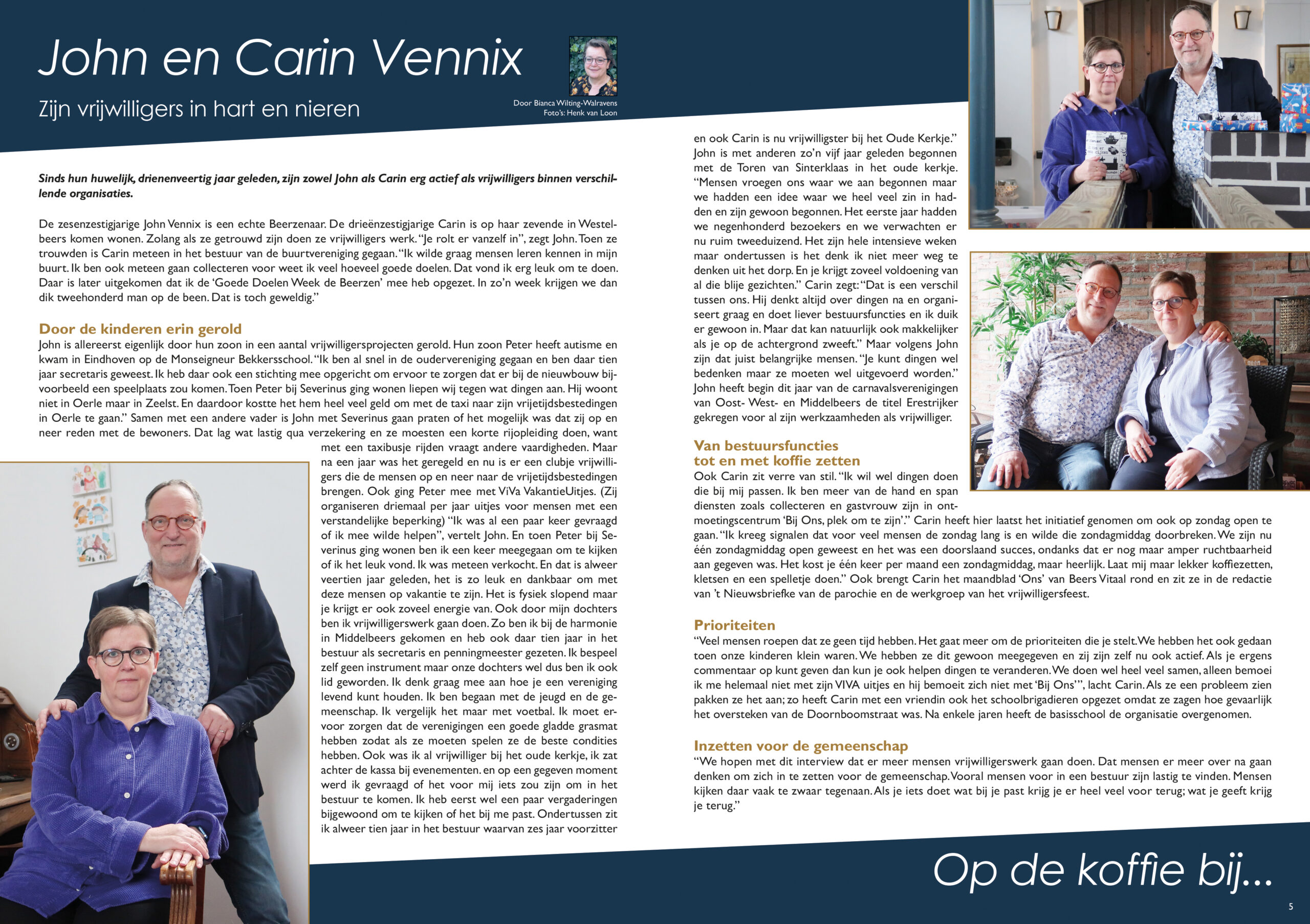 Op de koffie bij John en Carin Vennix