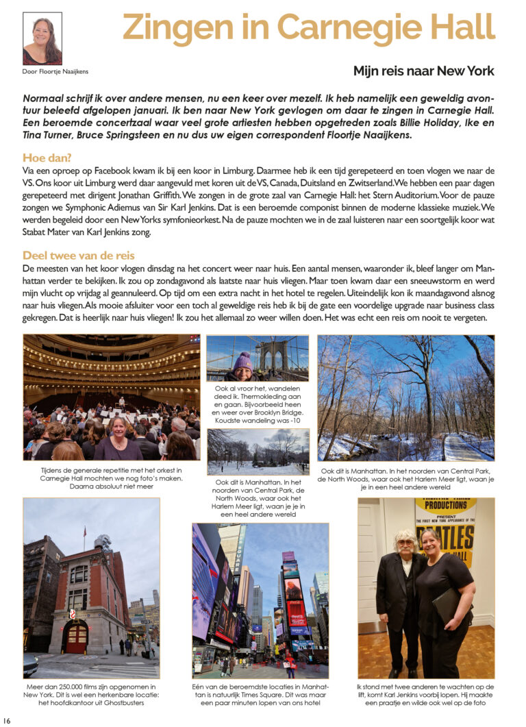 Zingen in Carnegie Hall