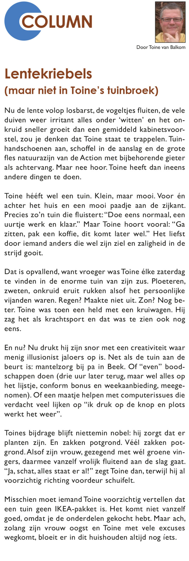 Column: lentekriebels